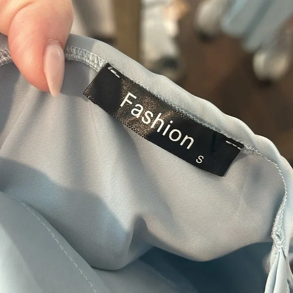 Blue Silky Midi Dress - Picture 2 of 3